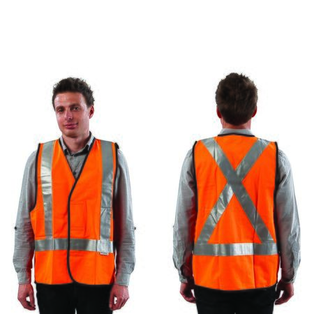 WORKIT® Fluro Safety X-Back Taped Vest – Day/Night Use (5Pack)