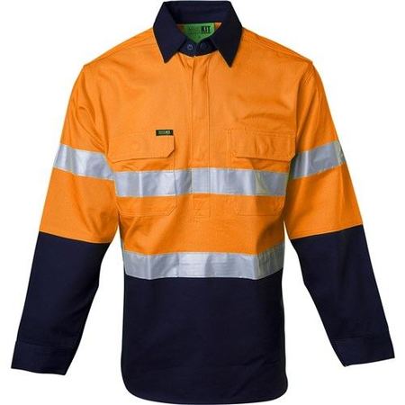 WORKIT® Hi-Vis Two-Tone Closed Front Dual Weight Welders Taped Shirt