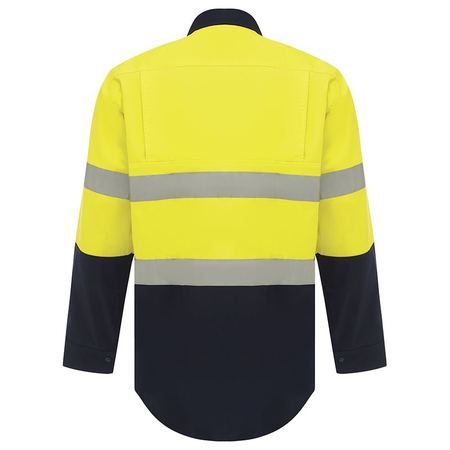 WORKIT® Hi-Vis Two-Tone Closed Front Dual Weight Welders Taped Shirt