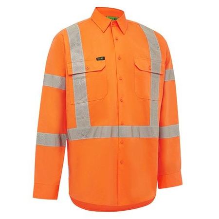 WORKIT® Hi-Vis Two-Tone Closed Front Dual Weight Welders Taped Shirt – X-Back