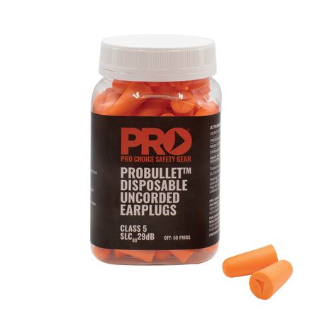 ProBullet Disposable Uncorded Earplugs – 50 Pair Pack