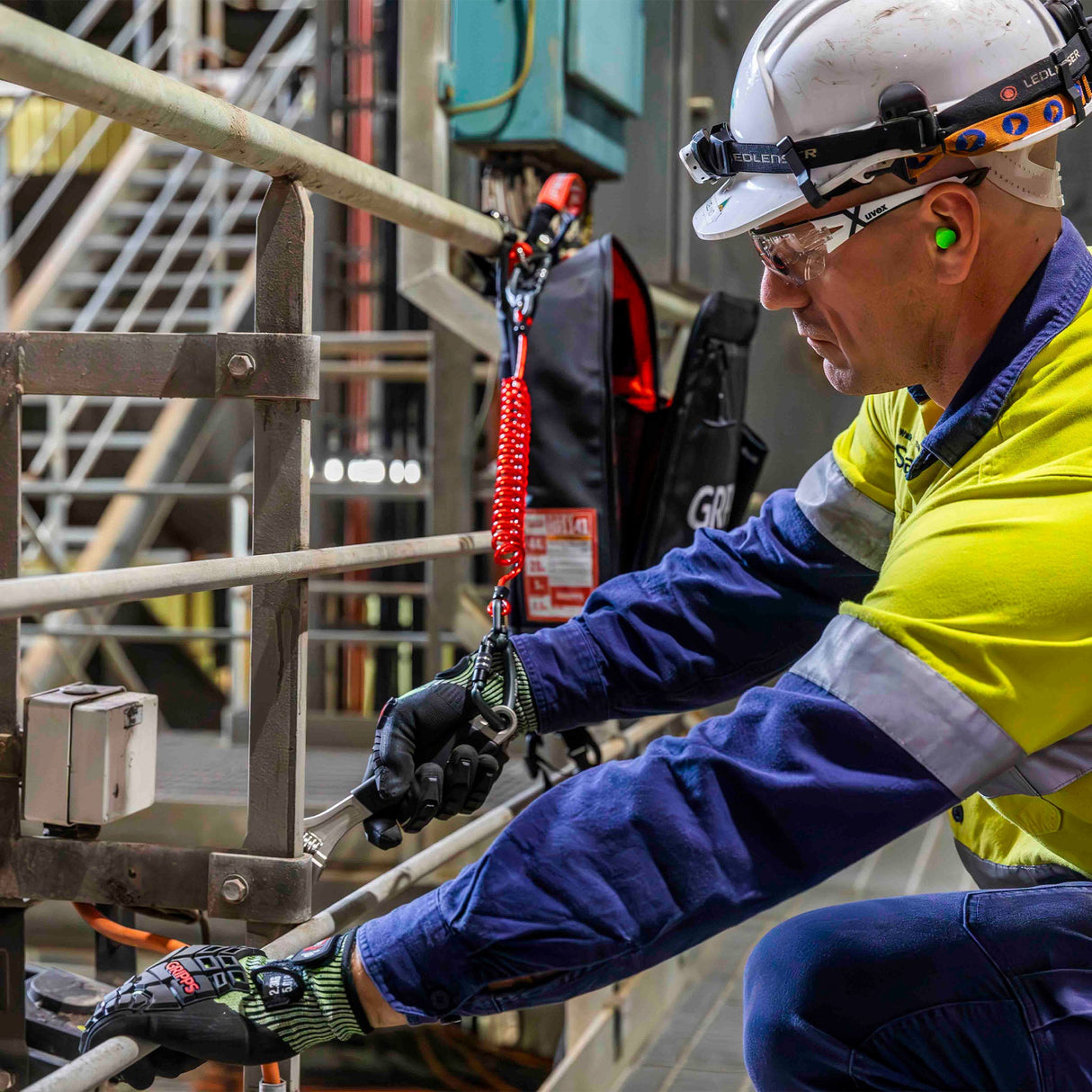 GRIPPS® Coil Tether Dual-Action – 2.3 kg / 5 lb Drop-Prevention Tool Tether