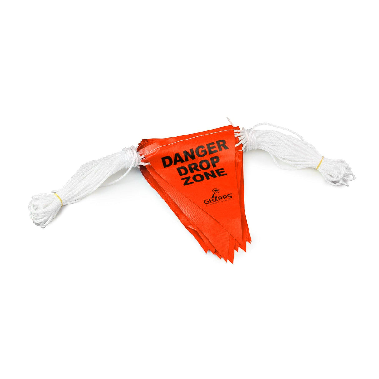 GRIPPS® DANGER DROP ZONE Bunting Safety Flags on Rope – Orange
