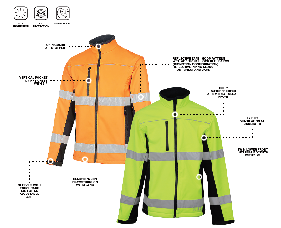 WORKIT® Hi-Vis Biomotion Taped Softshell Jacket