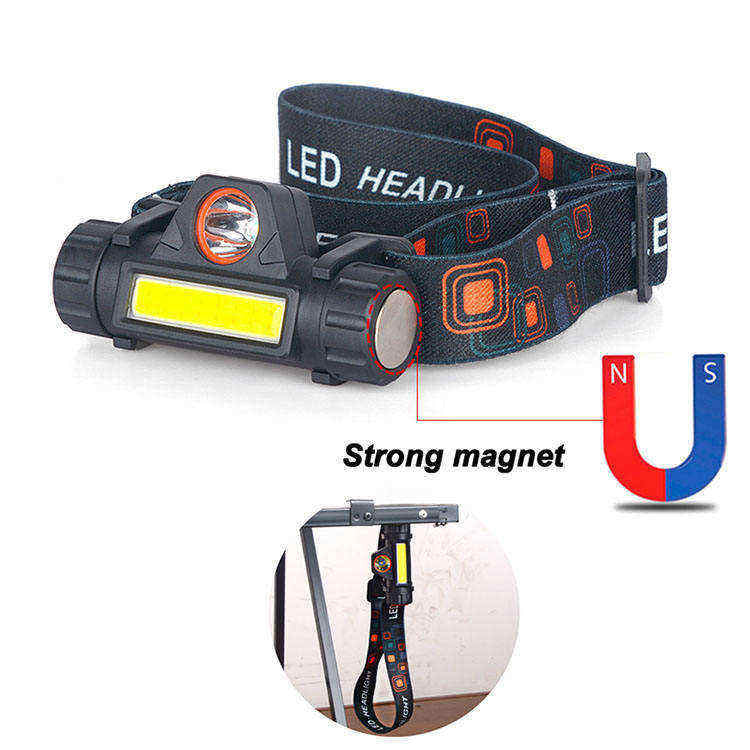 Magnetic USB Rechargeable Dual Beam LED Head Torch