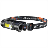 USB Rechargeable Dual Beam LED Head Torch