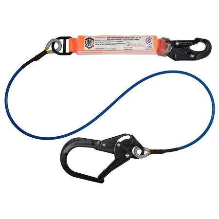 LINQ® Elite Single Leg Shock Absorbing Wire Rope Lanyard 2M