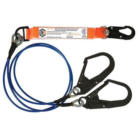 LINQ® Elite Double Leg Shock Absorbing Wire Rope Lanyard