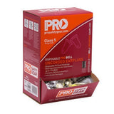 A box of PRO Safety Gear disposable uncorded earplugs, Class 5, shown in its retail packaging with the front and side panels visible and the lower tray open to show the earplugs inside.
