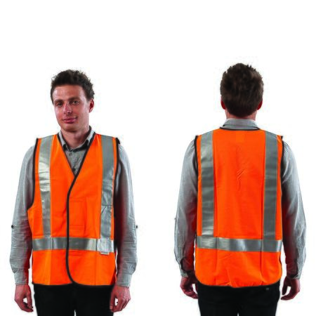 WORKIT® Fluro Safety H-Back Taped Vest – Day/Night Use (5Pack)