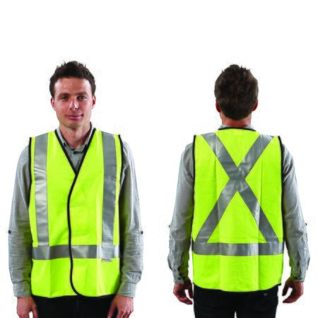 WORKIT® Fluro Safety X-Back Taped Vest – Day/Night Use (5Pack)