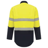 WORKIT® Hi-Vis Two-Tone Closed Front Dual Weight Welders Taped Shirt