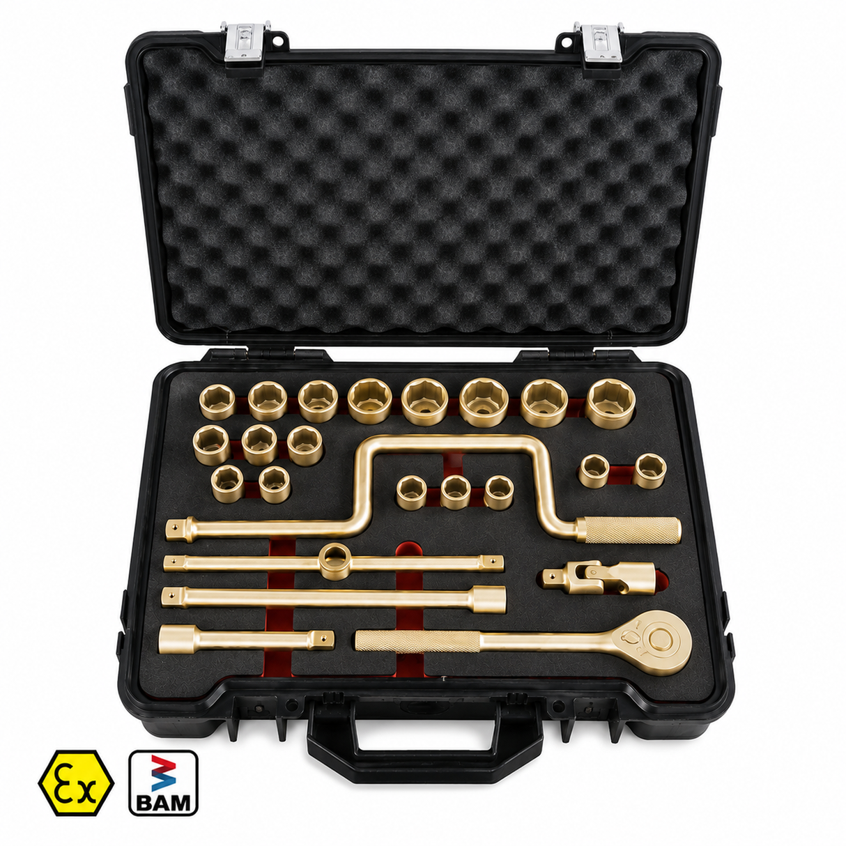 1/2" Drive Non-Sparking Socket Set – 25 Piece