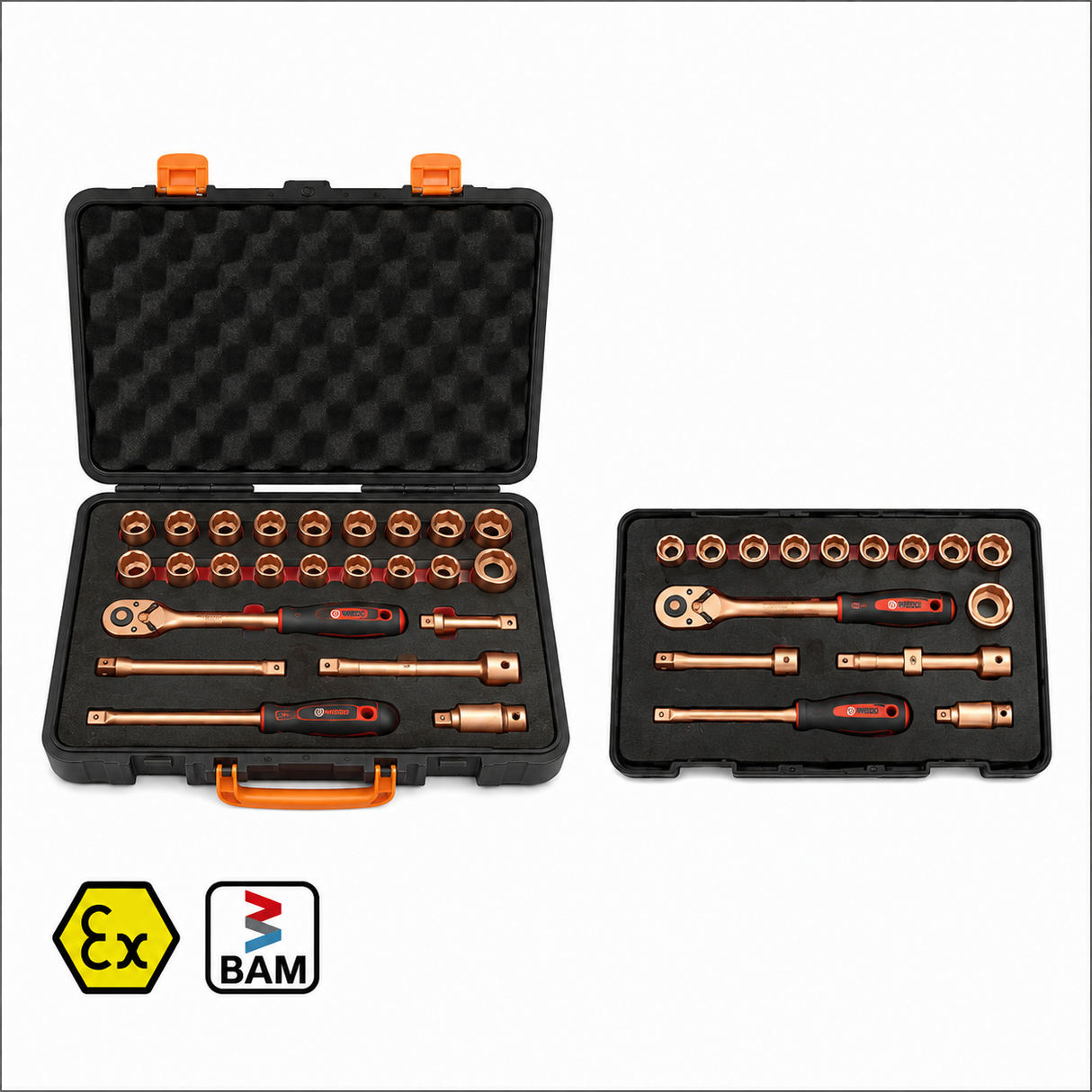 1/4" & 3/8" Drive Non-Sparking Socket Set – 21 Piece