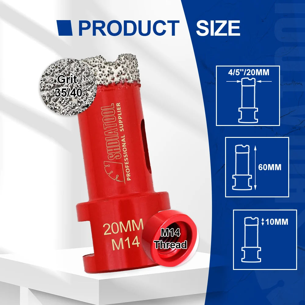 M14 Diamond Hole Saw for Porcelain Tile & Stone | 6–125 mm