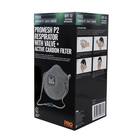 PROMESH® P2 Respirator with Exhalation Valve & Active Carbon Filter (12Pack)