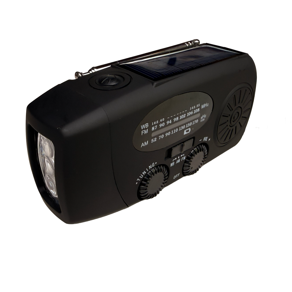 Solar Emergency Dynamo Radio + Flashlight (2000mAh)