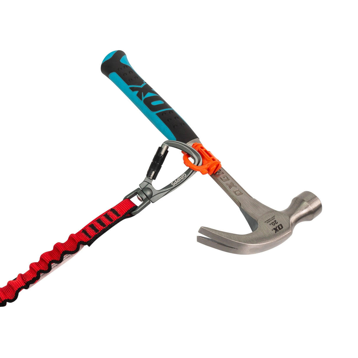 GRIPPS® Bungee Tether Dual-Action Swivel Carabiner – Heavy-Duty Drop Prevention Tether