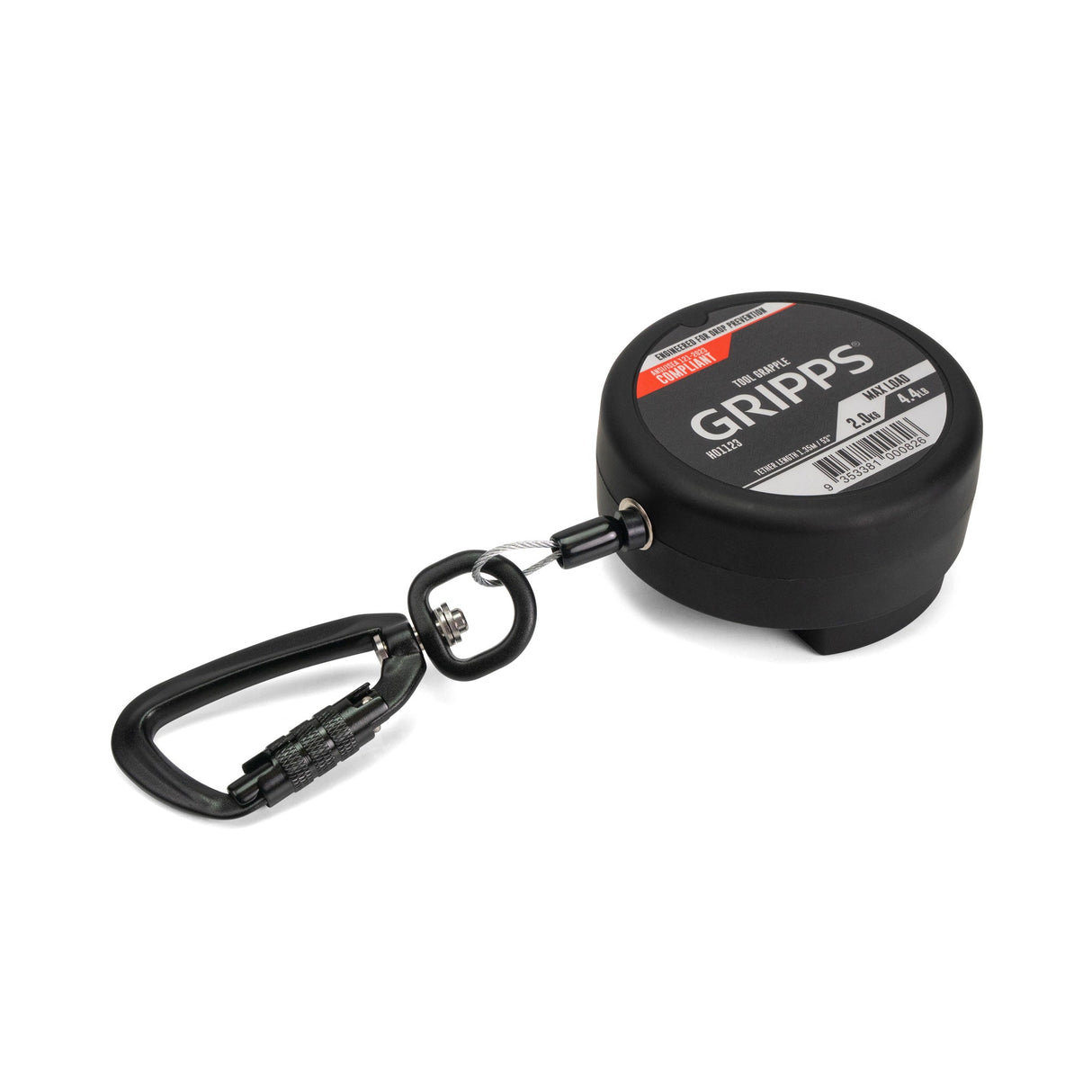 GRIPPS® Tool Grapple® with Auto-Stop – 2 kg / 4.4 lb Retractable Drop-Prevention Tool Tether
