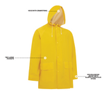 WORKIT® Yellow 3/4 Length PVC Waterproof Rain Jacket