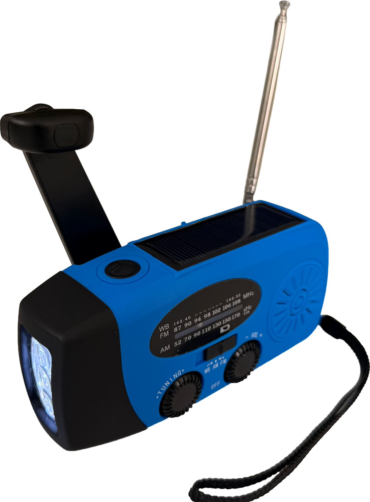 Solar Emergency Dynamo Radio + Flashlight (2000mAh)