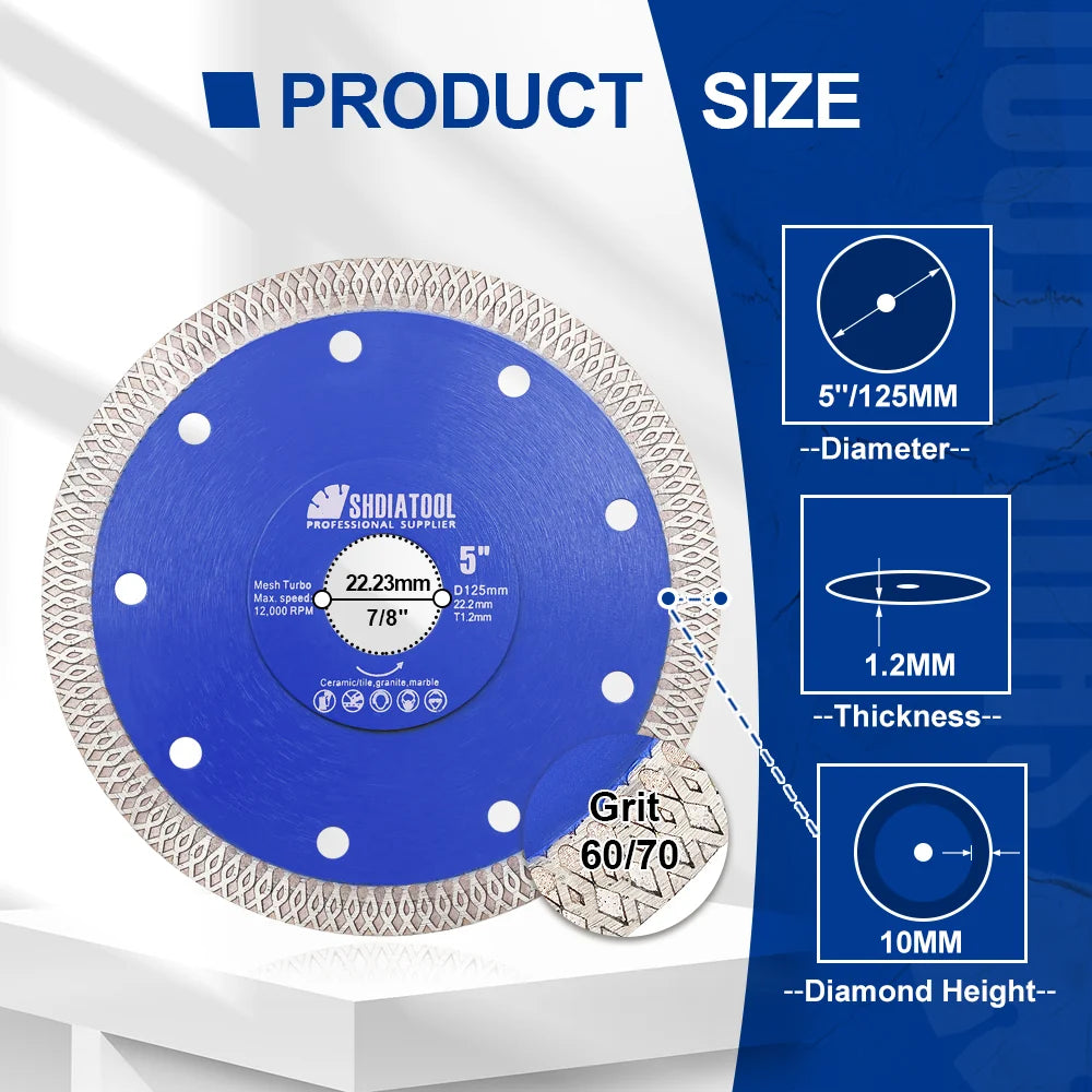 X-Mesh Turbo Diamond Blade for Porcelain & Ceramic Tile | 105–350 mm