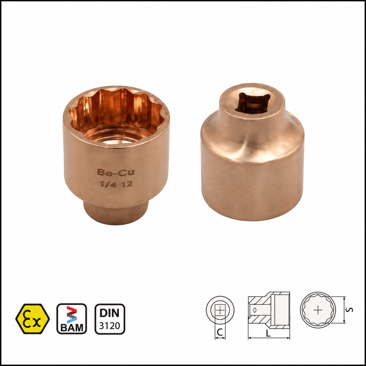 1/4" Drive Non-Sparking Socket – Metric