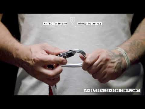 GRIPPS® Bungee Tether Heavy-Duty Dual-Action Carabiner – 18 kg / 40 lb Drop-Prevention Tether