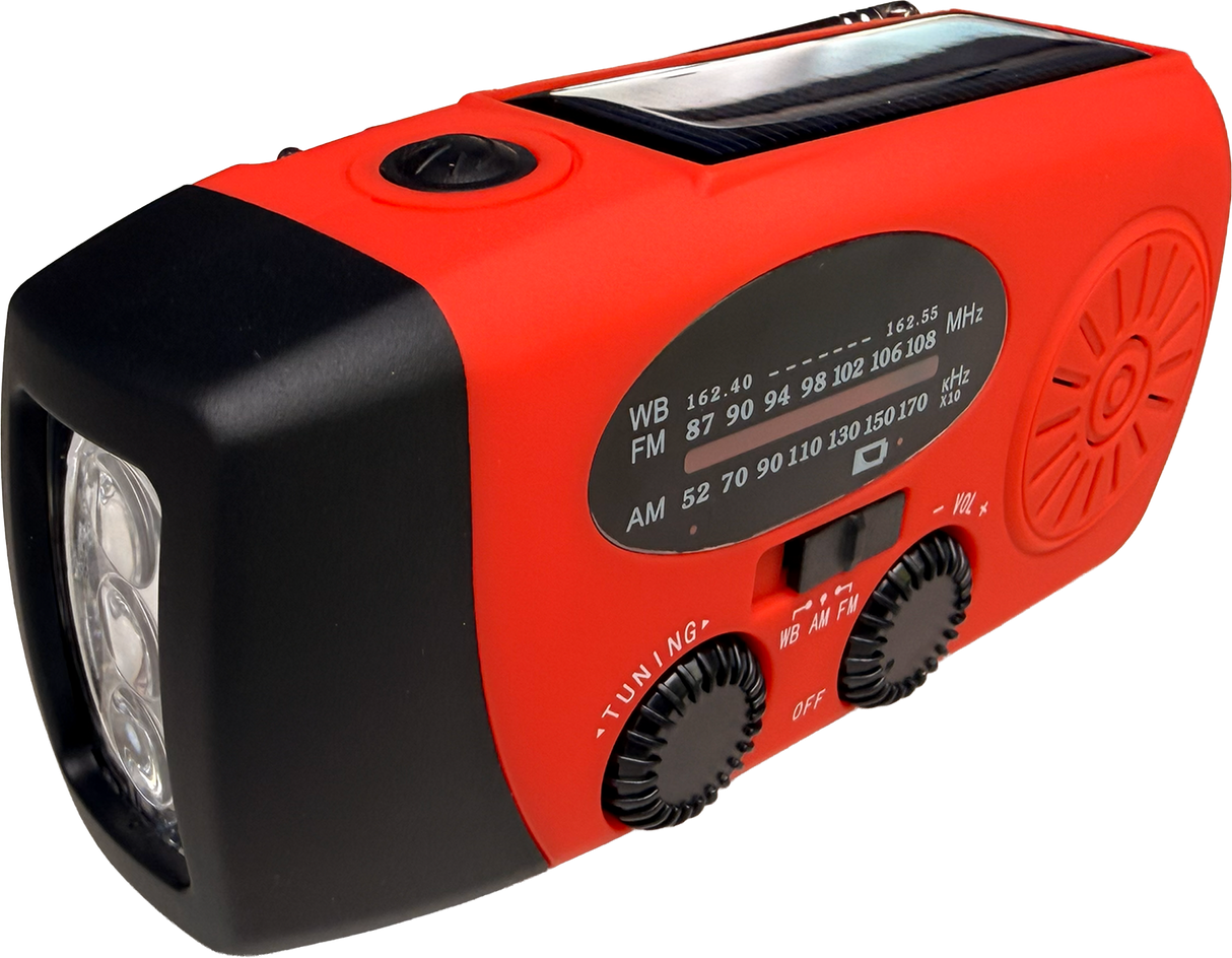 Solar Emergency Dynamo Radio + Flashlight (2000mAh)
